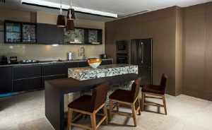 Kitchen with Granite and seating 