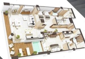 2bed estate floorplan